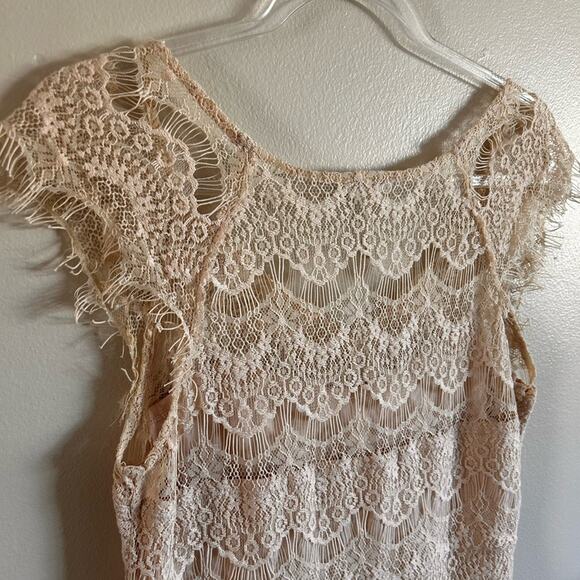 Free People Intimately Cream Lace Dress – Size L (8) - Picture 2 of 9